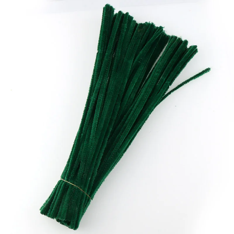 Dark green 100 шт 6 мм стебли синели, очистители труб Дети плюшевая обучающая игрушка ремесла красочные трубы очиститель игрушки ручная работа, сделай сам, ремесло - Цвет: Dark green