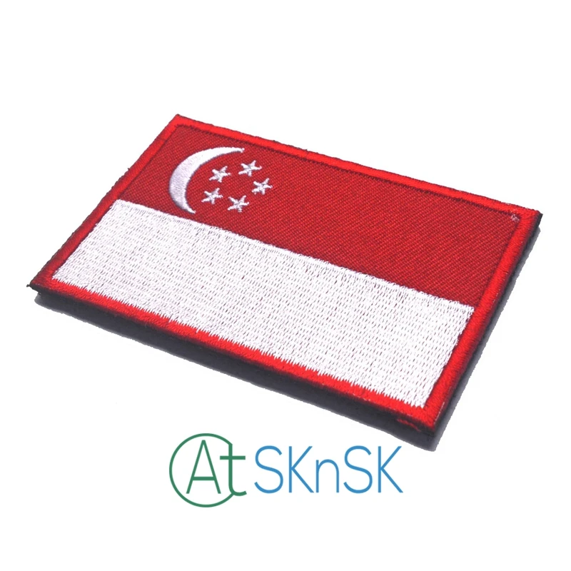 2 шт./компл. значок с вышивкой в виде флага Сингапура военная тактическая одежда |
