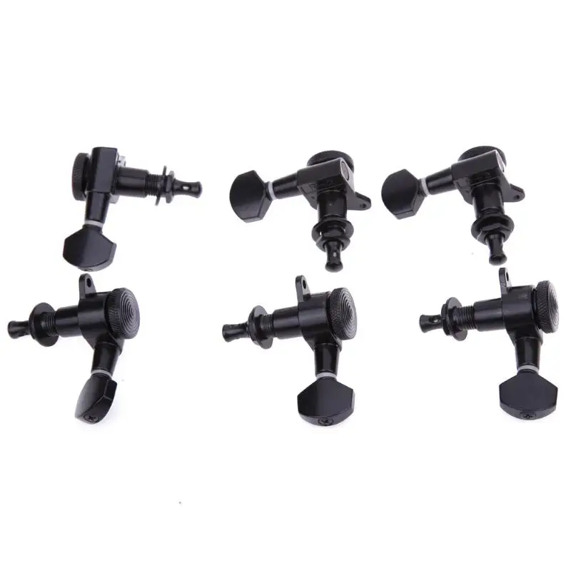 Гитарные струнные колышки фиксаторы колышки черный 6R Inline 6 x гитарная головка части и аксессуары для гитары
