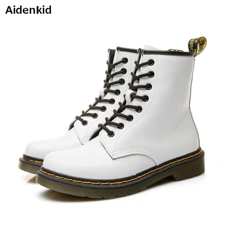 Aidenkid новые модные мотоциклетные ботинки коровьей пару сапоги с боковой молнией