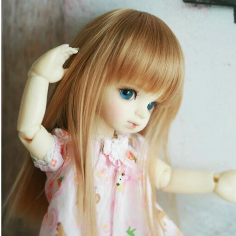 

1/6 1/8 SD BJD Doll Wigs High Temperature Wire Long Straight Doll Hair,New Design Synthetic Doll Hair Accessories for Dolls