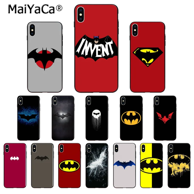 MaiYaCa DC супергерой Бэтмен логотип ТПУ Мягкие аксессуары для телефона чехол iPhone 8 7 6