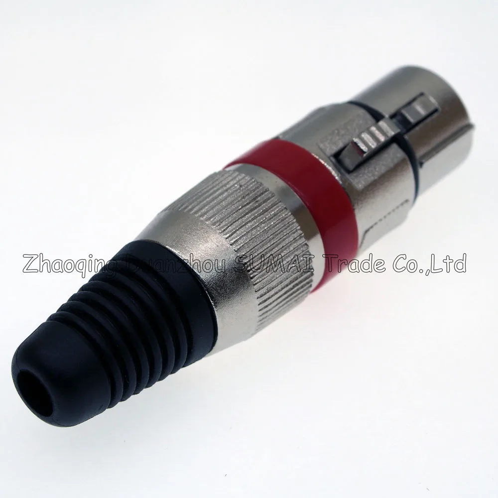 3Pin CANNON KTV аудио MIC разъем XLR 3 контактный J3P микрофон штекер серебро с красным