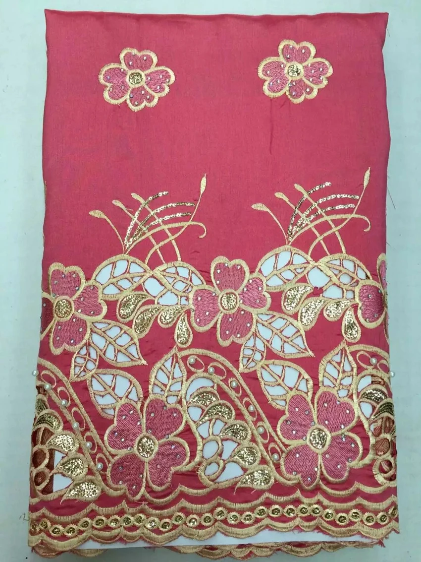 Чистая блестки вышитый африканских Джордж Ткань 5 ярдов шелковый бархат 2