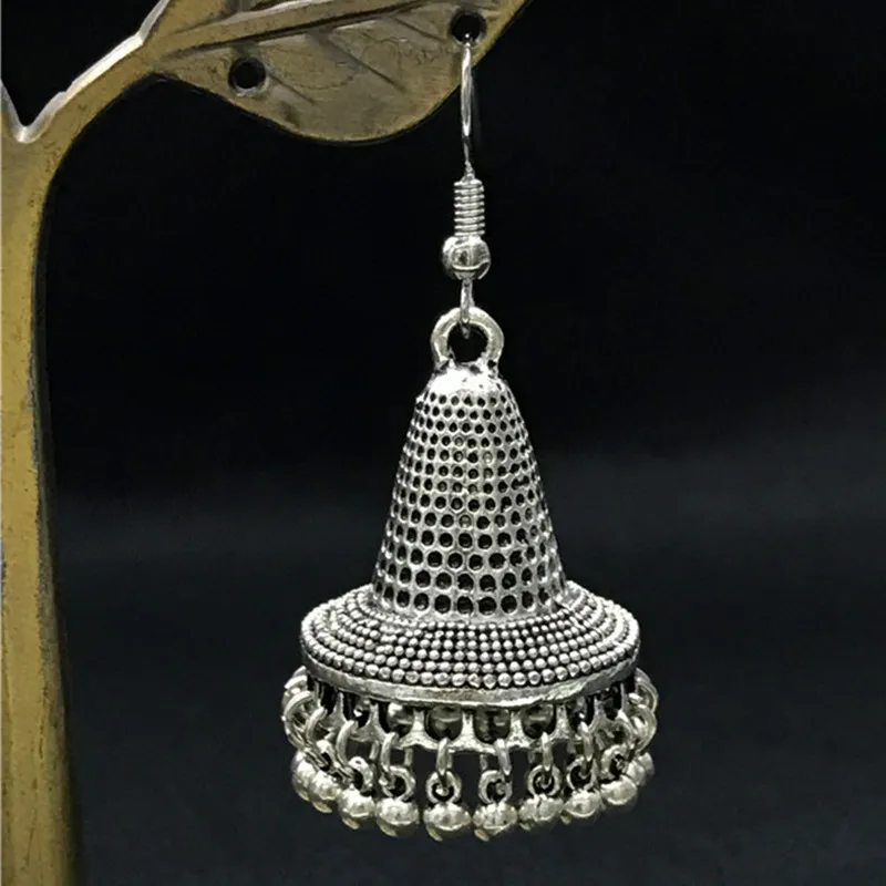 Fashion Ethnic Earrings Vintage Handwork Tibetan Silver Statement Metal Irregular Tassel Drop For Women Indian Jewelry | Украшения и