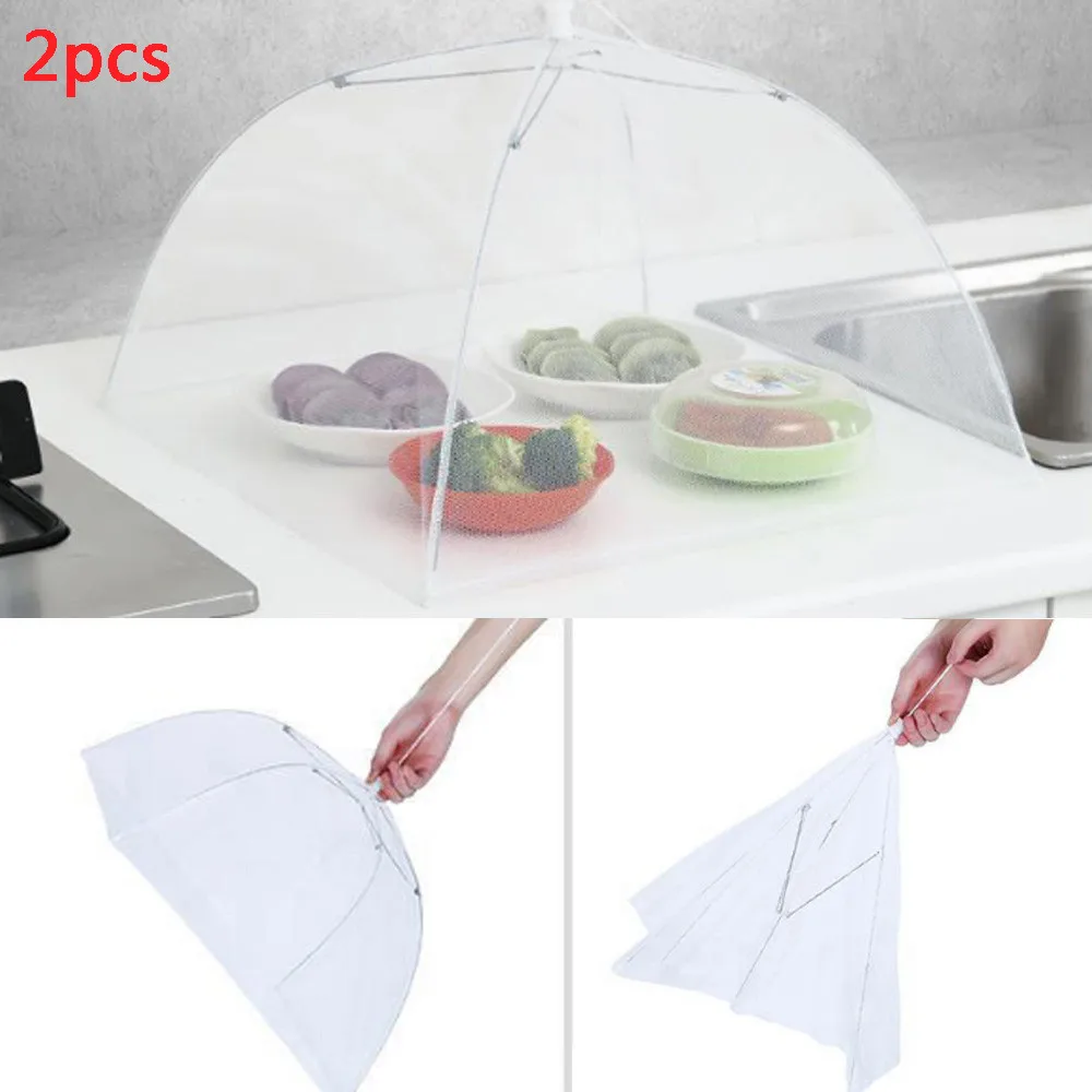 2019 High Quality 2 Large Pop-Up Mesh Screen Protect Food Cover Tent Dome Net Umbrella Picnic For Kids Mosquito Killer | Дом и сад
