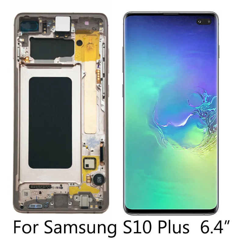 Оригинальный Новый ЖК-дисплей для samsung Galaxy S10 Plus ЖК-экран G9750 G975U G975A G975F с рамкой со