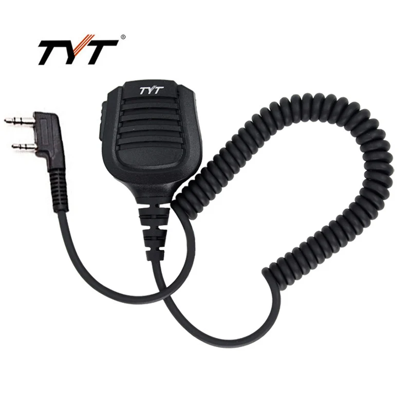 

NEW TYT 2 Pin PTT Duty Handheld Shoulder Speaker Mic for Radio Walkie Talkie TYT MD-380 MD-390 TH-UV8000D/E BaoFeng UV-5R