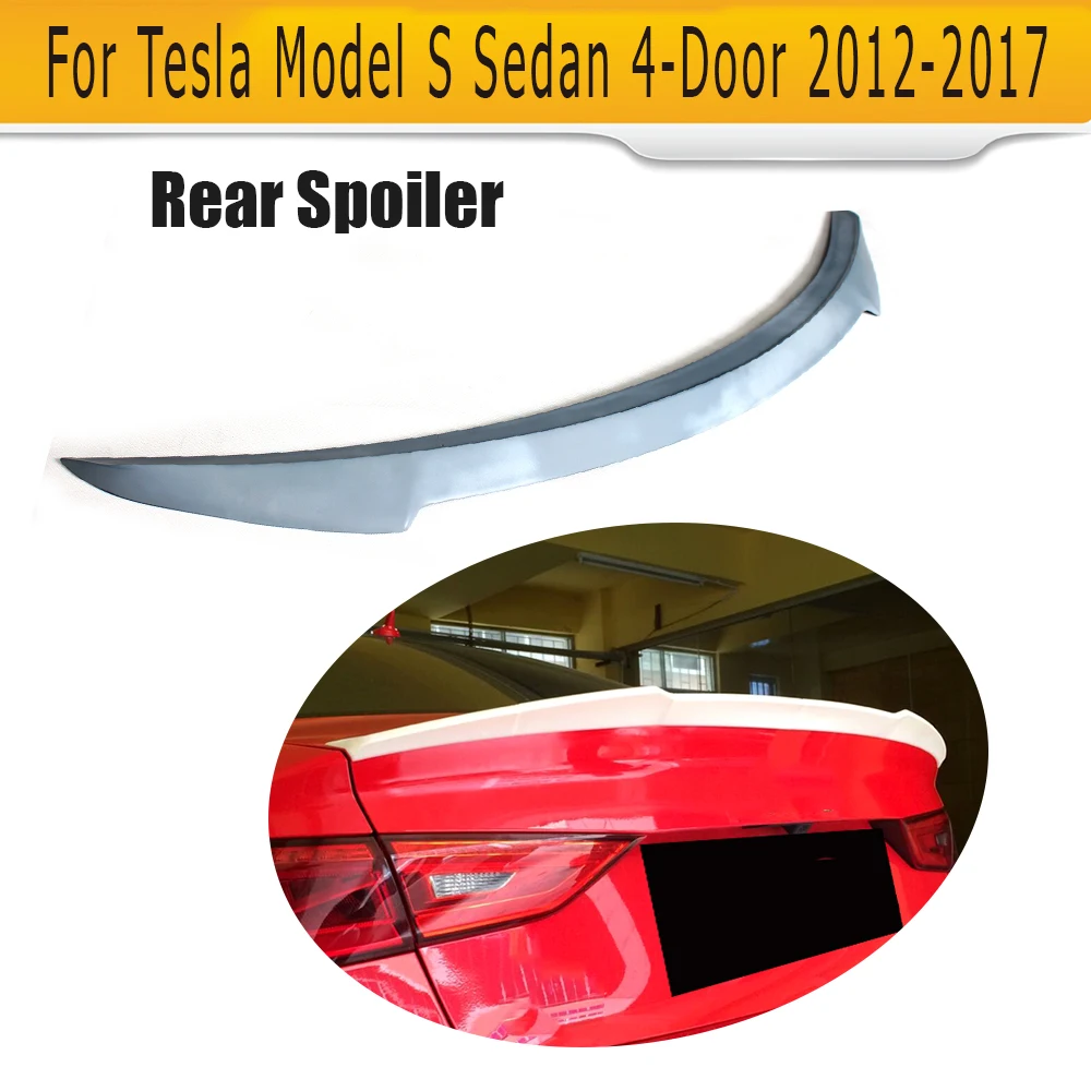 

FRP Unpainted Primer Car Rear trunk tip spoiler wing For Tesla model S 60 70 75 85 90 D P85D P90D P100D 2012-2017