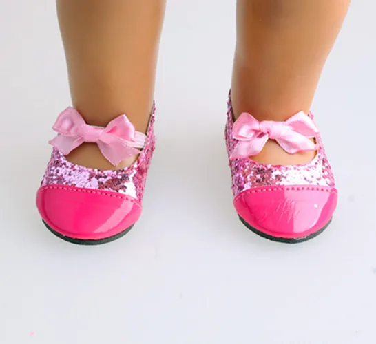 LUCKDOLL/Розовая Милая обувь с галстуком-бабочкой подходит для 18 дюймов американский