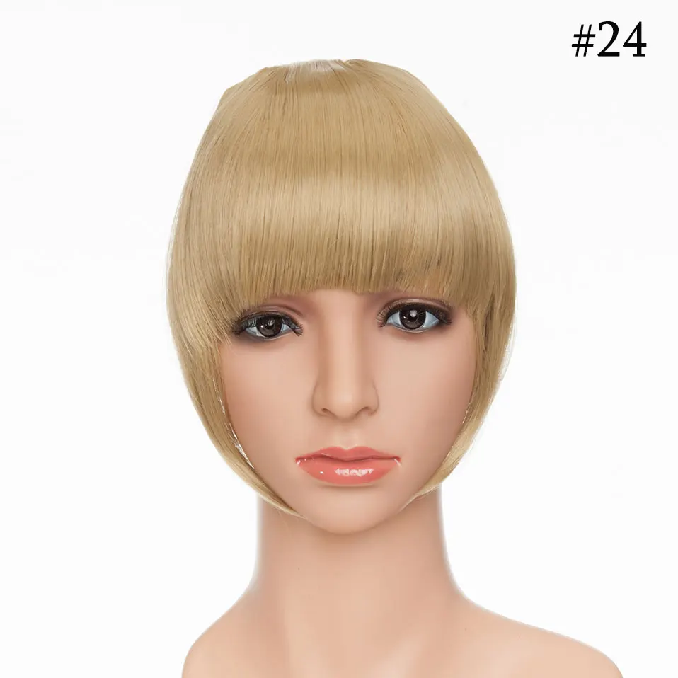 ash blonde SNOILITE 2 зажима в челке наращивание волос Синтетический Черный Коричневый Красный Бахрома Волос Натуральный челка шиньон для женщин - Цвет: ash blonde