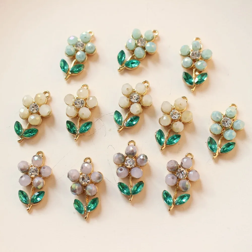 Min order 20pcs/lot beads decoration cartoon alloy flowers shape floating locket charms diy jewelry earring pendant accessory | Украшения и