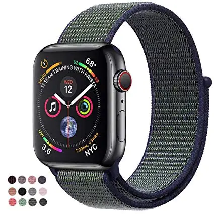 Наручных часов Apple Watch, версии спортивные нейлоновая петля ремешок для Apple Watch Watch4/3/2/1 ремень Легкий дышащий материал ремешок для iwatch Series44/42/40/38 мм - Цвет ремешка: Dark foggy gray