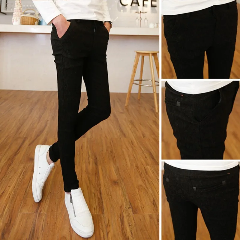Мужские облегающие брюки Pantalones Hombre повседневные уличные в Корейском стиле