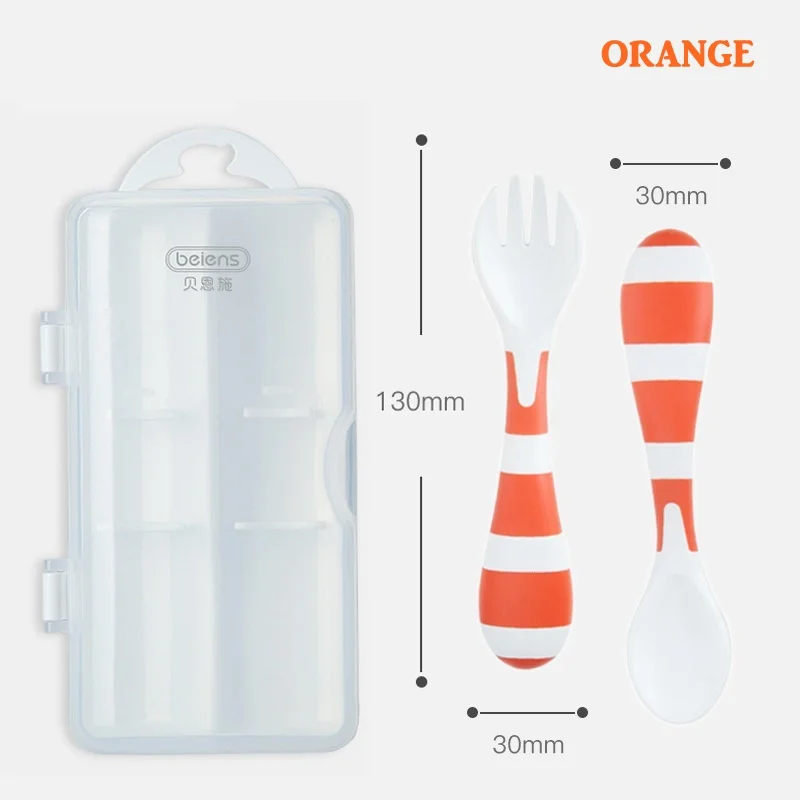 orange Beiens 2 шт. мягкие детские ложки, пищевая Гибкая силиконовая ложка для кормления, посуда, столовые приборы для младенцев, столовые приборы, суповый половник - Цвет: orange