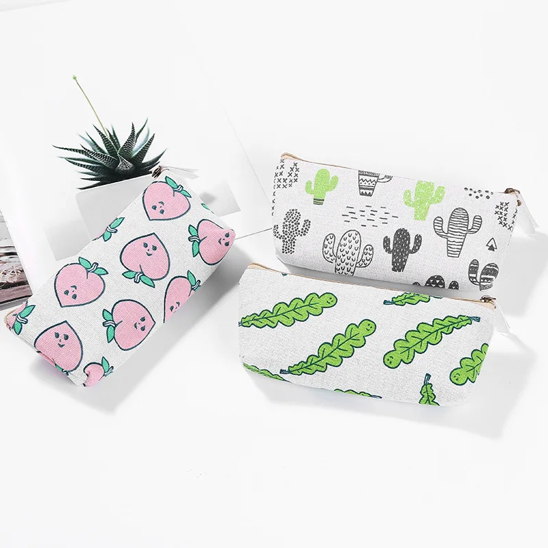 Персиковый кактус листья Портмоне на молнии маленький кошелек сумочка с