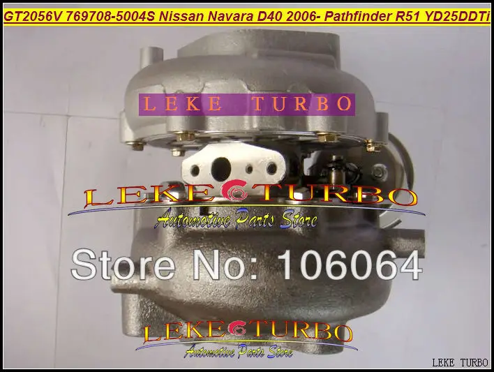GT2056V 769708 5004S 14411 EC00C Турбокомпрессор Для NISSAN Navara D40 2006 Pathfinder R51 YD25 YD25DDTi 2.5L 171HP|turbocharger