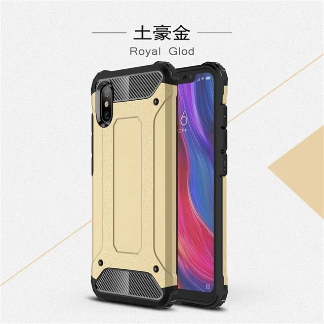 Гибридный жесткий чехол для Red mi 5 Plus Note 5 6 Pro из резины+ PC, чехол для задней панели, аксессуары, чехол для Xiaomi mi A1 A2 6 8 Max 2 3 Funda Coque - Цвет: Golden