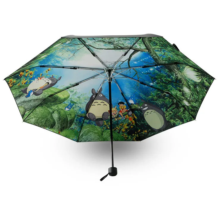Black Ghibli Totoro зонтик женский аниме зонт от солнца женский Plegable Sombrillas Paraguas Guarda Chuva Totoro Parapluie