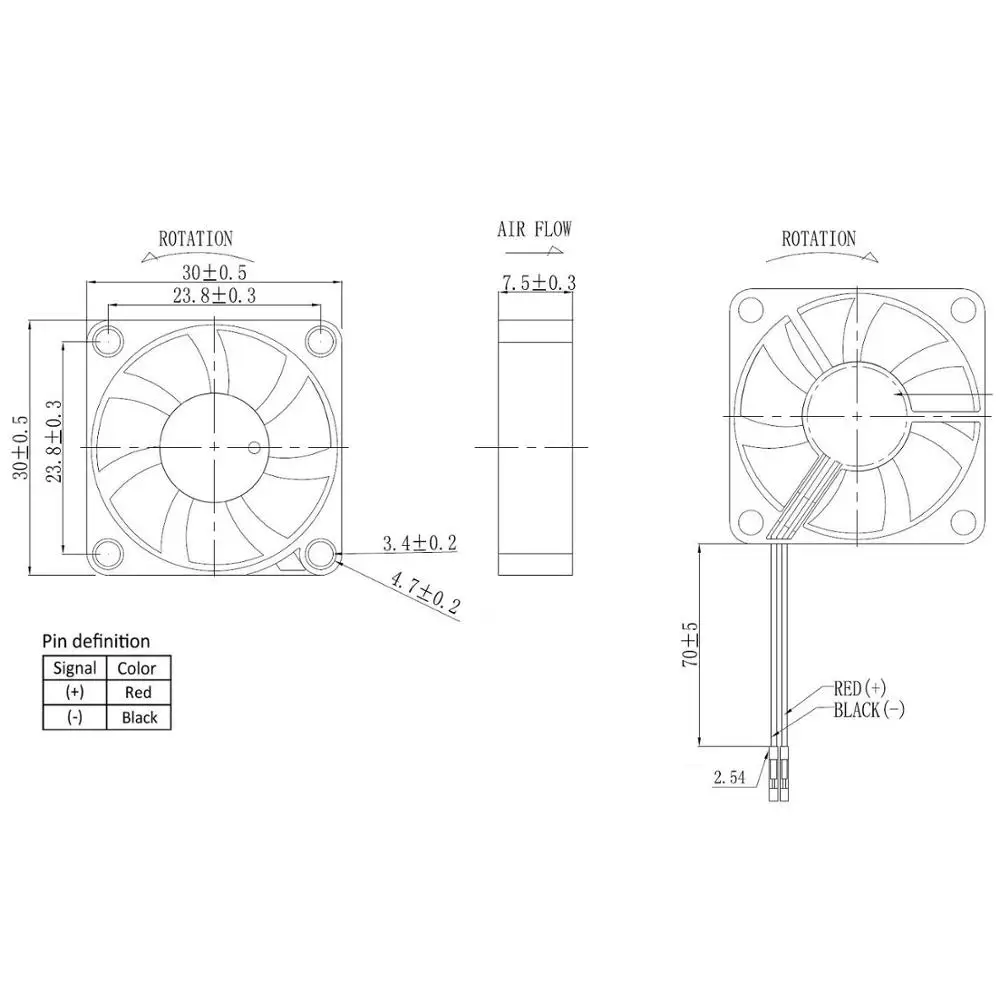 DC 5V 12V 2Pin Dupont 3007 3 см 30 мм x 7 вентилятор охлаждения ПК | Компьютеры и офис