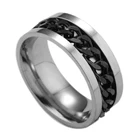 Кольцо-цепочка из титановой нержавеющей стали для мужчин и женщин, эластичное повседневное обручальное, с вращением 8 мм, Подарочная бижутерия