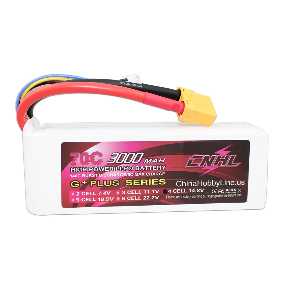 Аккумулятор CNHL Lipo 4S 14 8 в 3000 мАч 70C с разъемом XT90 G + PLUS для радиоуправляемого