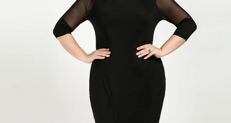 TUHAO, лето, 4XL, 5XL, 6XL размера плюс, Женские Элегантные платья с сетчатыми рукавами, большой размер, элегантное черное офисное вечернее платье, RL