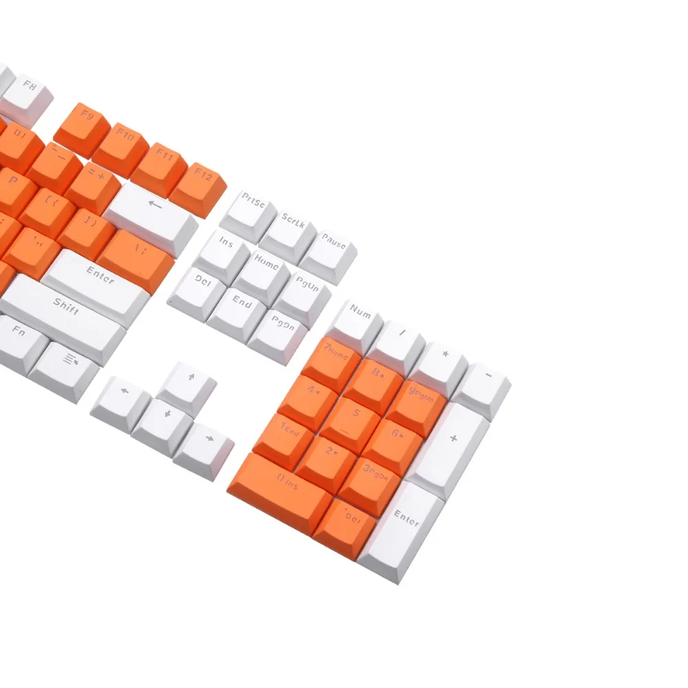 PBT двойной выстрел впрыска Keycaps Оранжевый Белый контрастный цвет механические