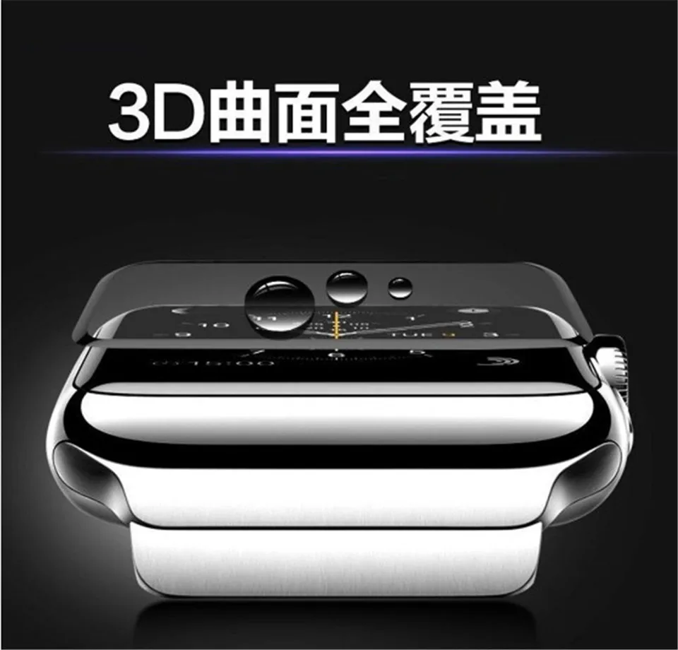 Закаленное Стекло пленка для Apple Watch, версии 5 4 полосным 44 мм 40 мм полное покрытие Экран протектор для iwatch, версия 3, 2, 1, ремешок 42 мм, 38 мм, версия часы аксессуар