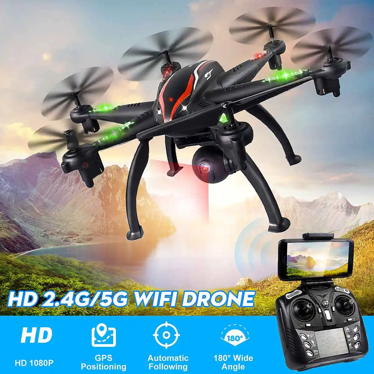 5G Wi-Fi Дрон аэрофотосъемка RC Камера Дрон gps 5G, Wi-Fi, 1080P Камера Смарт Follow режим 6 оси гироскопа беспилотный Квадрокоптер профессиональный