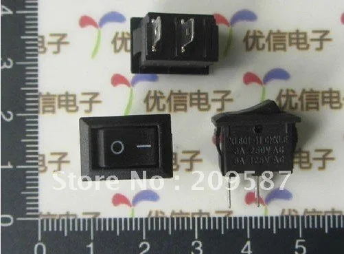 100 шт. Переключатель ВКЛ/ВЫКЛ В переменного тока 3 А 2 разъема контакта|on/off rocker