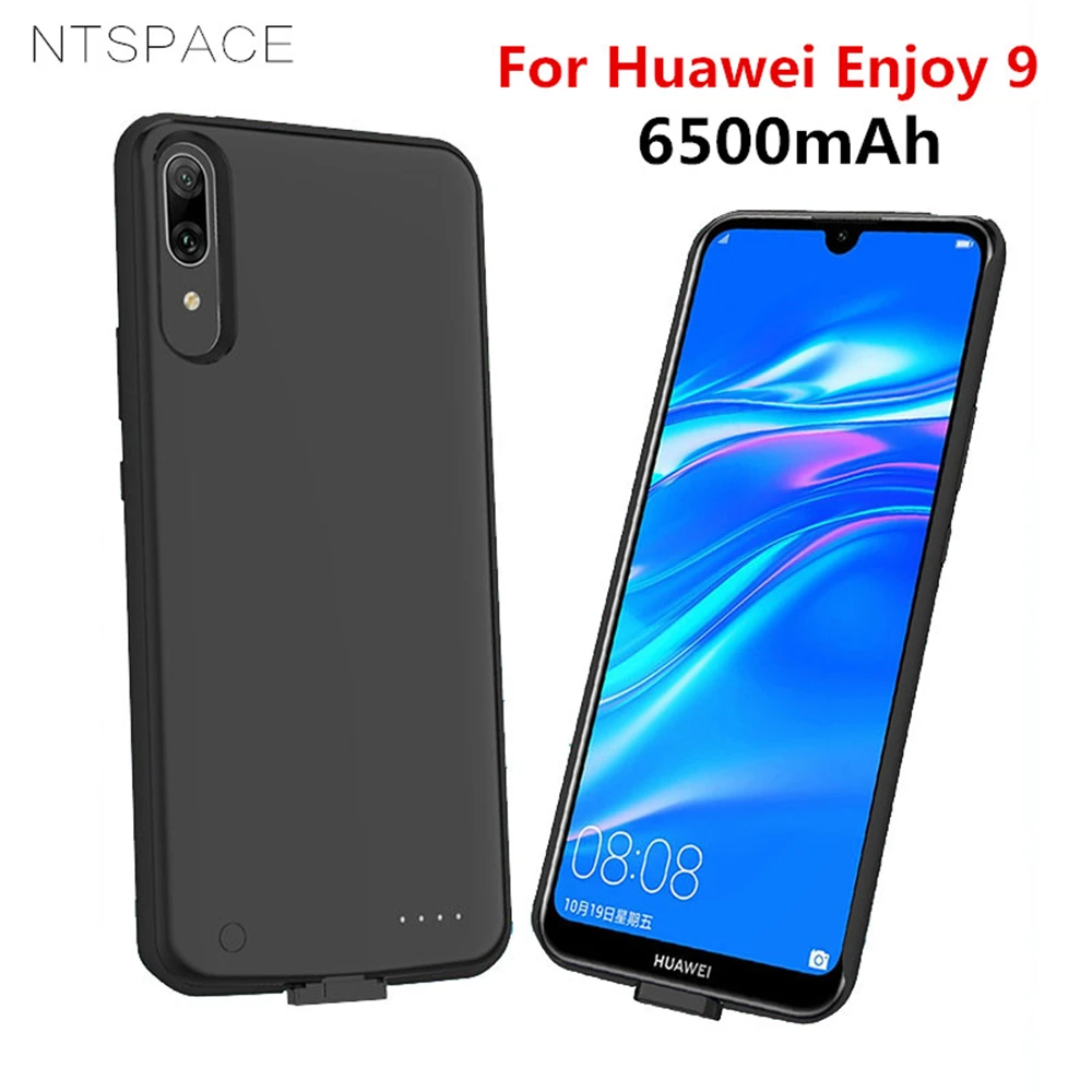 

NTSPACE Ultra Thin Backup Power Bank Cover For Huawei Enjoy 9 Power Case 6500mAh Portable Back Clip Battery Charger Cover Case