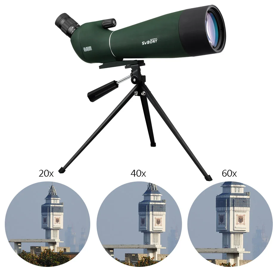 SVBONY SV28 20-60x80mm зум зрительная труба BAK4 призма FMC объектив наблюдение за птицами, охота монокулярный телескоп Spyglass водонепроницаемый F9308 для охоты, стрельбы, стрельбы из лука, наблюдения за птицами
