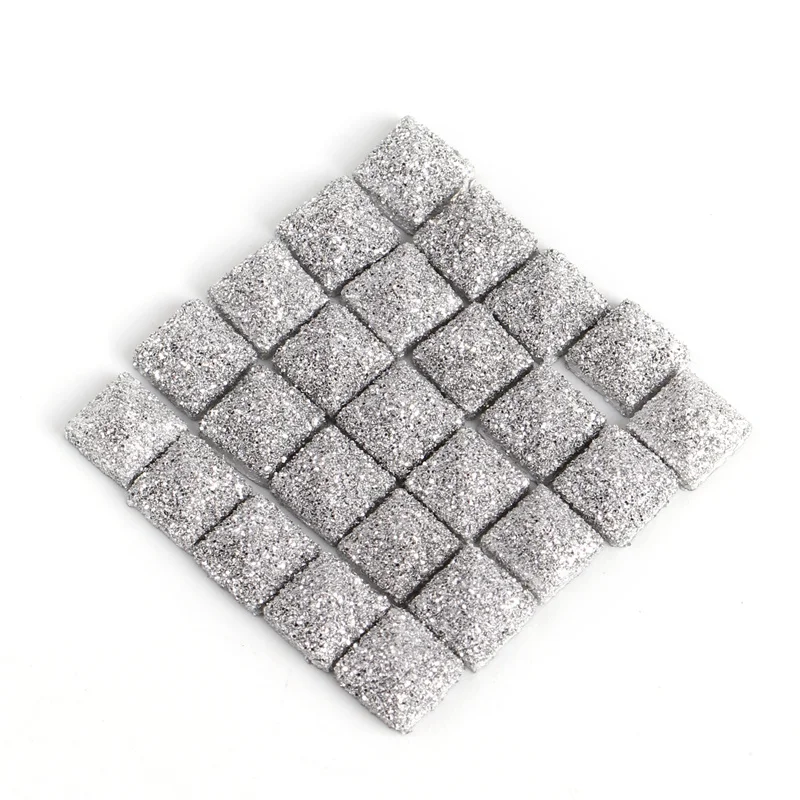 100 шт/партия 7 мм Ретро пластик серебряный блеск панк квадратная пирамидальная