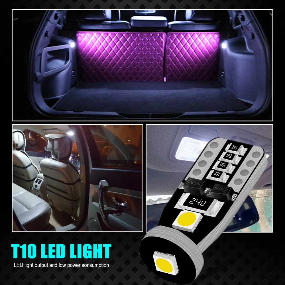 AOTOMONARCH 10 шт. T10 светодиодный Белый 3 smd светильник для автомобиля W5W 194 168 CANBUS лампы