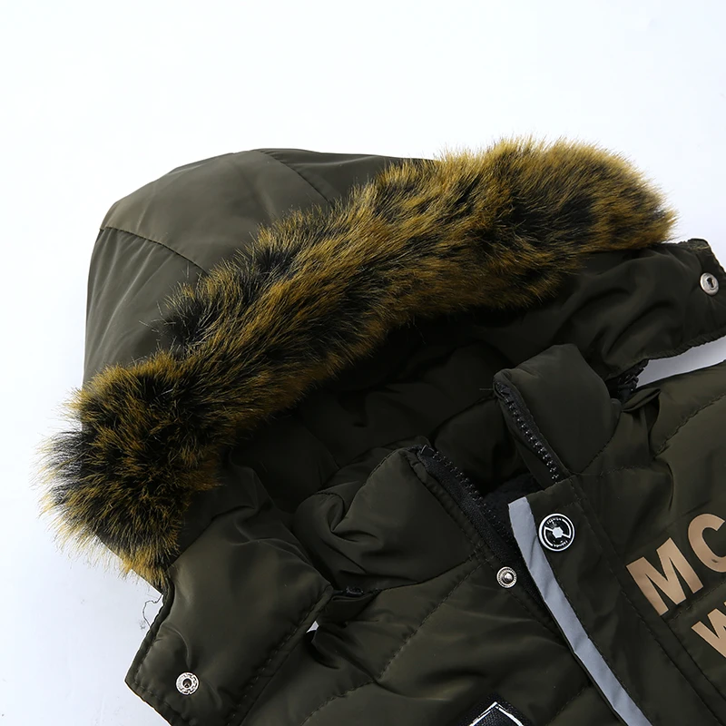 Новинка 2017 куртка для маленьких мальчиков Детская с капюшоном зимняя теплая