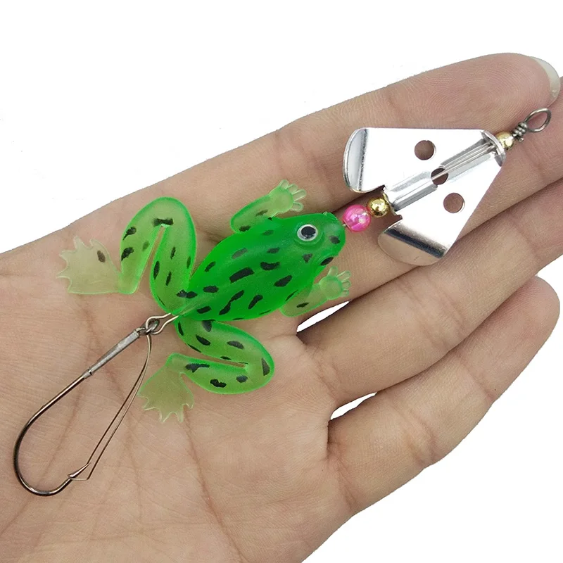 4 шт резиновый мягкий Лягушка Блесен зеленый желтый прозрачный плавающая лягушка