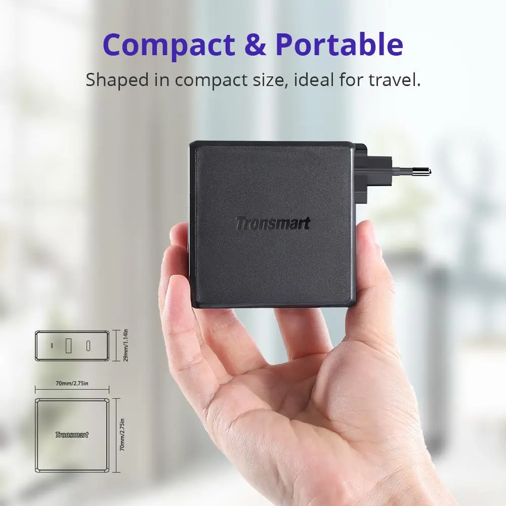 Tronsmart WCP03 57W USB настенное зарядное устройство PD 3 0 быстрое Широкая совместимость и