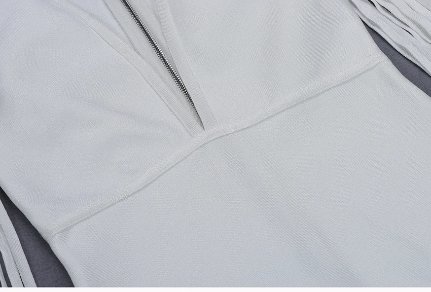 Новое белое сексуальное женское платье без рукавов с кисточками Шикарное облегающее платье знаменитости Бандажное платье шикарное летнее платье с v-образным вырезом Vestidos