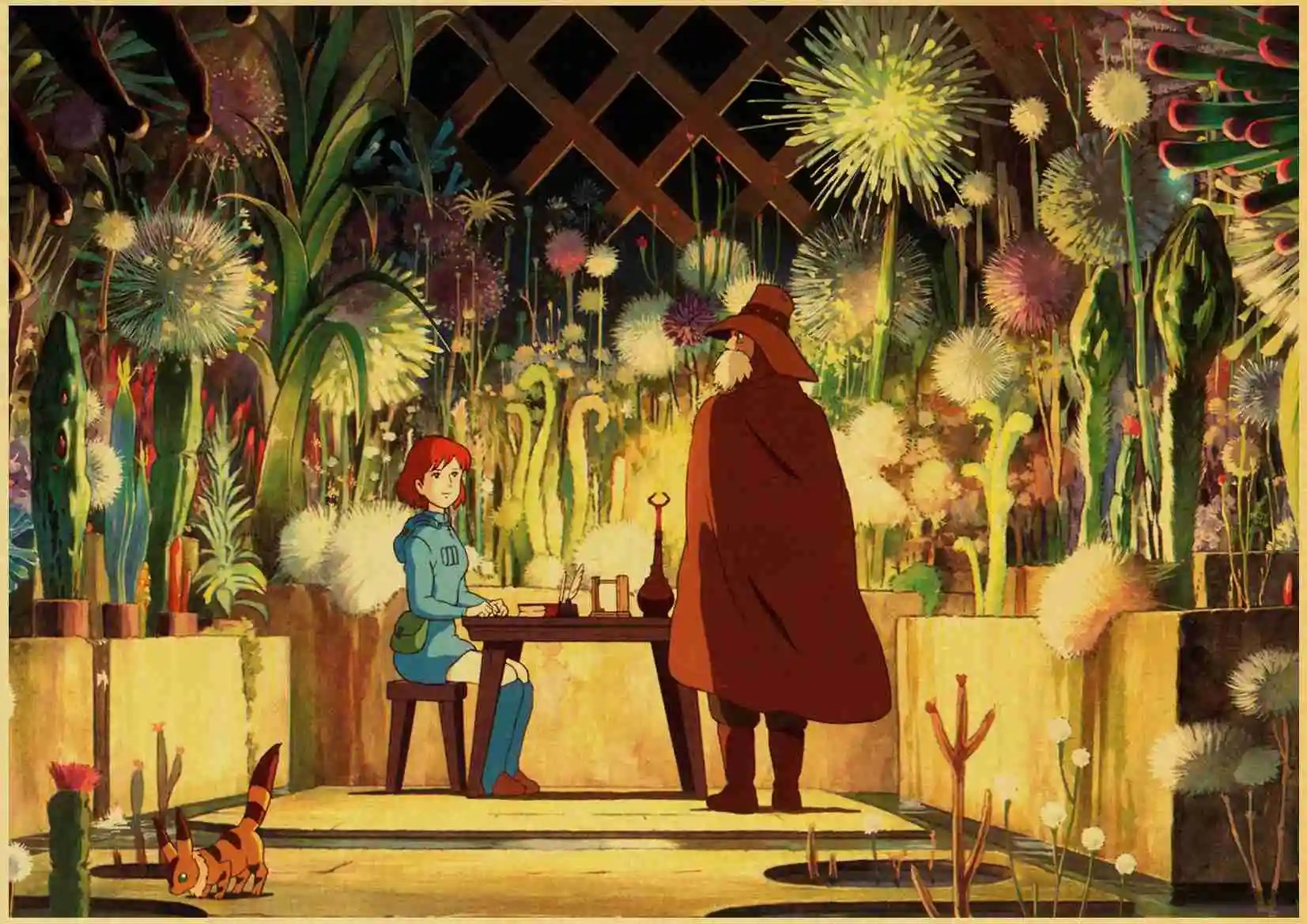 Miyazaki Hayao комикс фильм наушники крафт бумага Ретро плакат для кафе бар настенный