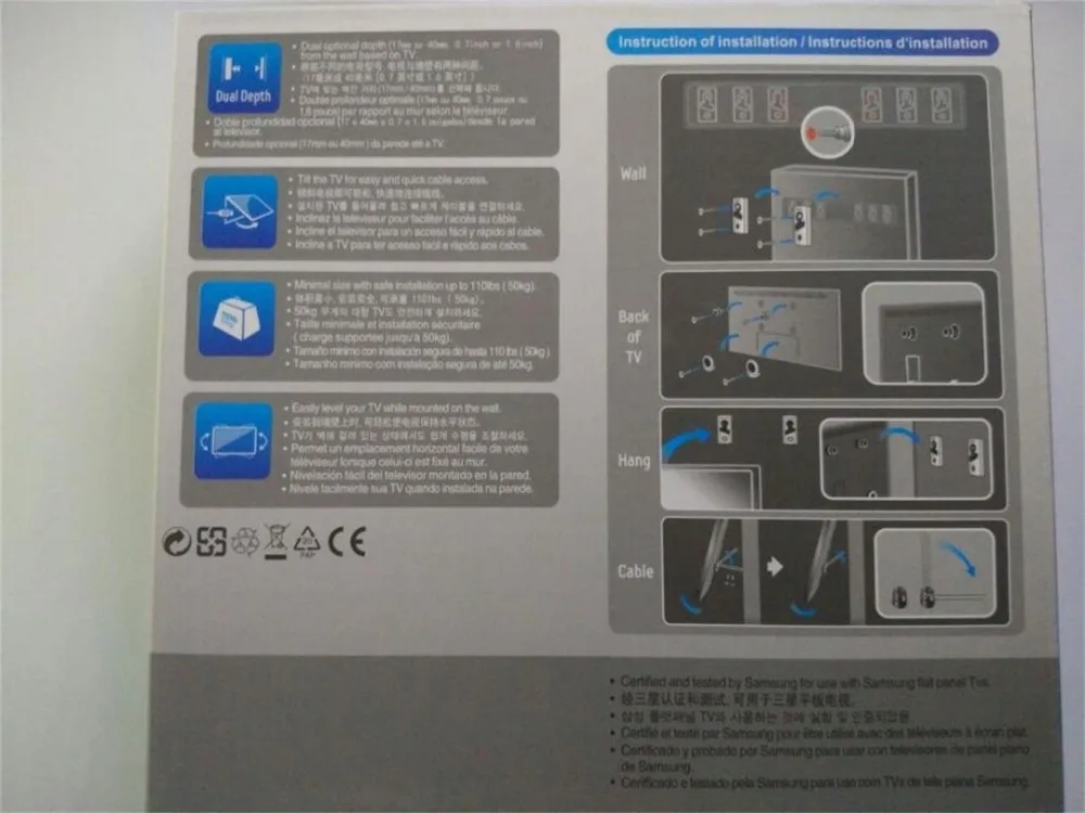 WMN450M изогнутые тонкий настенный кронштейн для телевизора подвес Samsung LG TCL sony ТВ