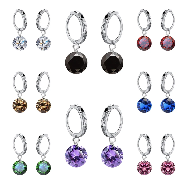 

New 925 Sterling Silver Earrings High Quality Ladies Fashion Jewelry Romantic Gift For Lover Girlfriend 8 Colors Hot Sale