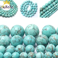 natural blue turquoises stone beads round loose spacer beads 15inches 468101214mm for jewelry making diy bracelets necklace