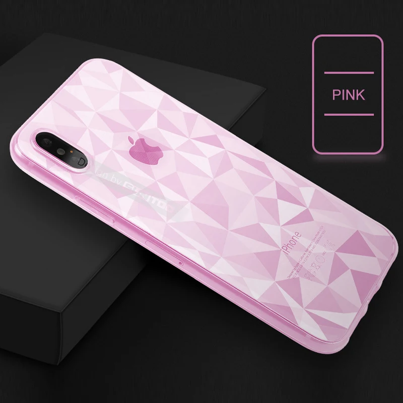 Новое поступление текстуры Алмазный чехол для iphone X Soft Phone Чехол роскошный ультра