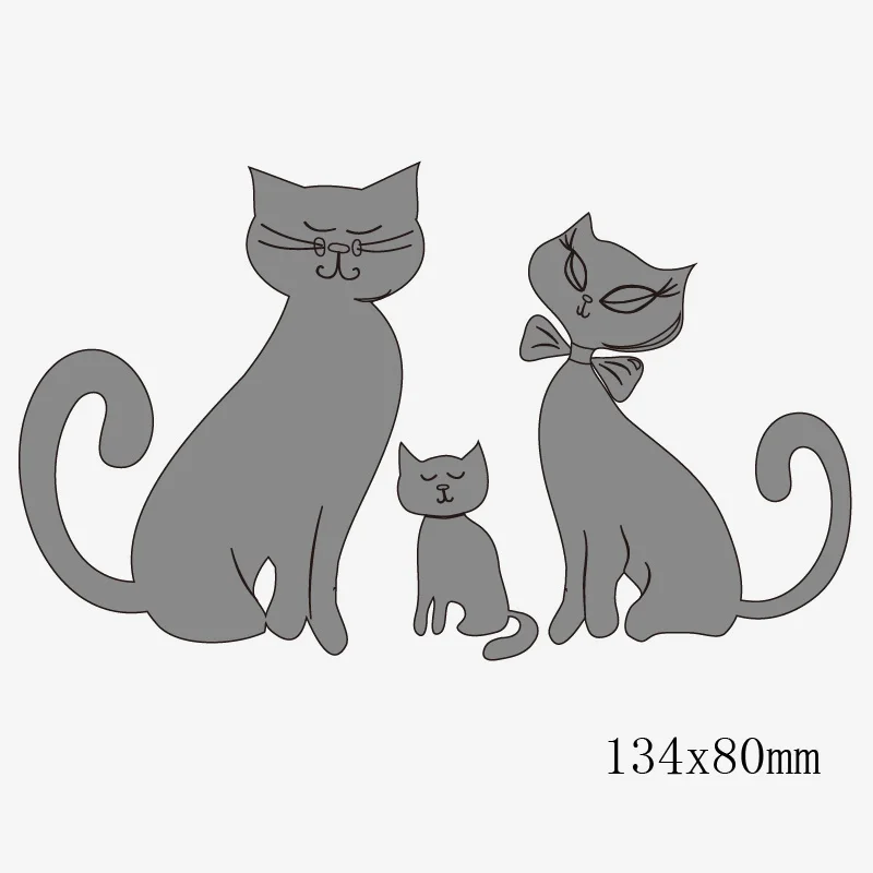 Cats Family Metal Cutting Dies DIY Scrapbooking Animals Stencil Birds Owl Stamps and Irregular Figure Craft Stitch|Вырубные штампы| |
