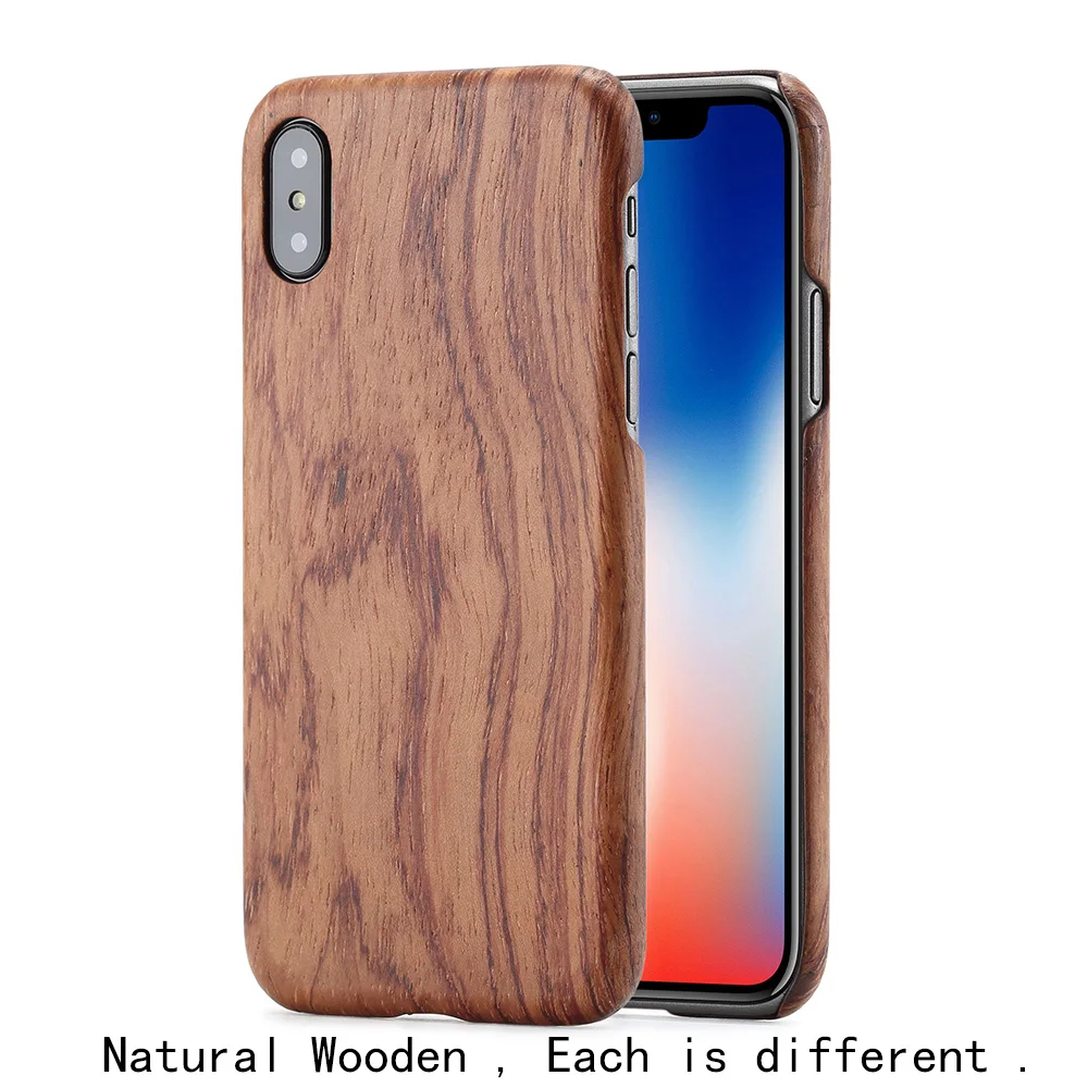 Натуральный Деревянный чехол для телефона для iphone X для iphone 8 Plus для iphone 8 чехол бамбуковый/орех/палисандр/Черное ледяное дерево/абрикос
