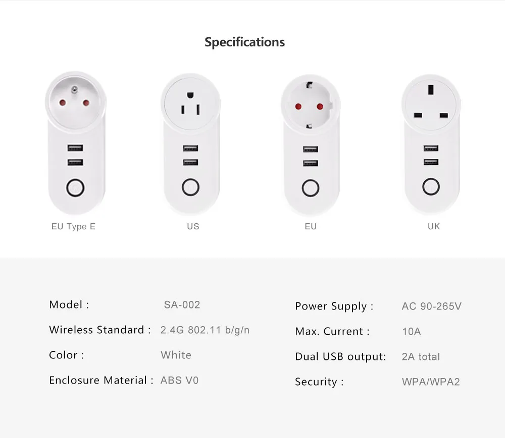 Ewelink Wi-Fi розетка 2 USB переключатель беспроводной приложение Удаленная розетка переключатель синхронизации для Умный дом работа с Alexa
