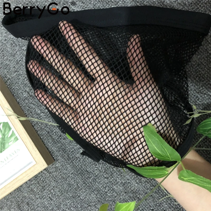 BerryGo сексуальный сетчатый мягкий комплект бикини пуш-ап из двух частей женский