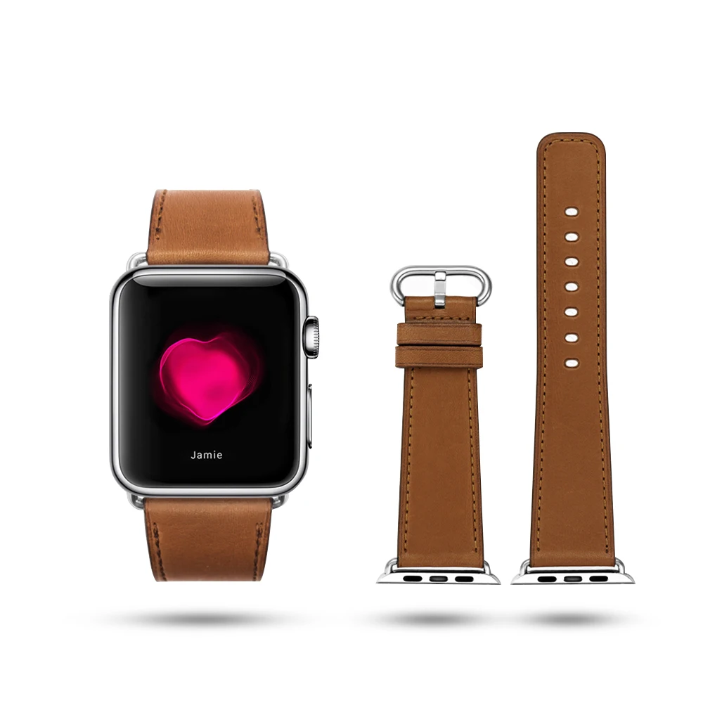 CHIMAERA для Apple ремешок часов кожаный черный/оранжевый/красный наручных iWatch Watch 38