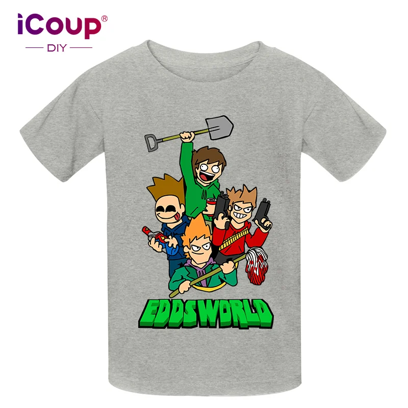 ICoup дети Eddsworld Crash Zoom Wiki 100% хлопок с коротким рукавом | Мужская одежда